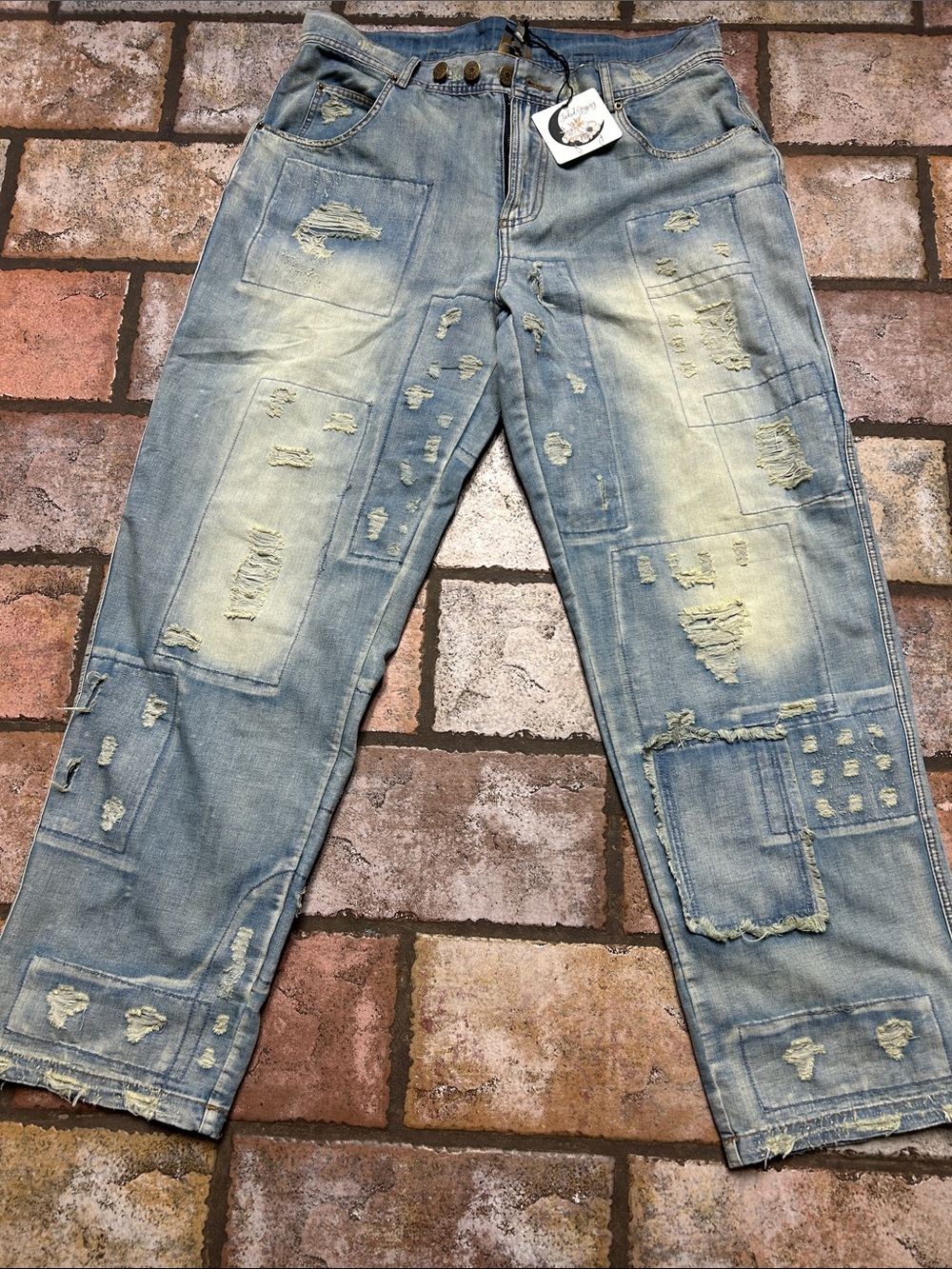 Relaxed Light Blue Distressed Women's Jeans